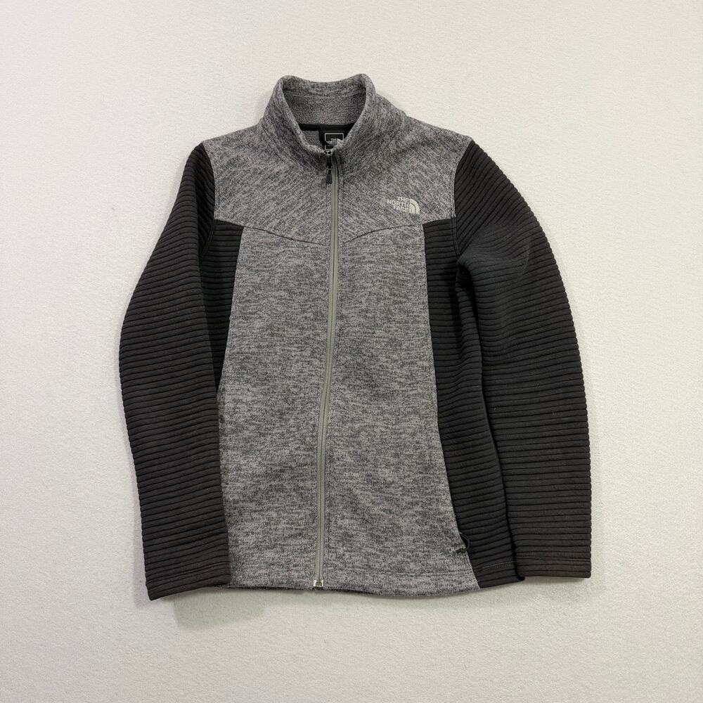 The North Face Jacket Women's Medium Gray Black Full Zip Outdoors Hiking Fleece